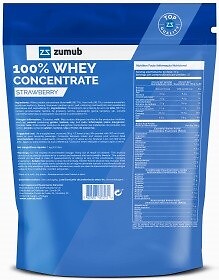 Whey Protein 100% Proteine siero del latte isolate Fragola 1kg - Zumub - Foto 2 di 3