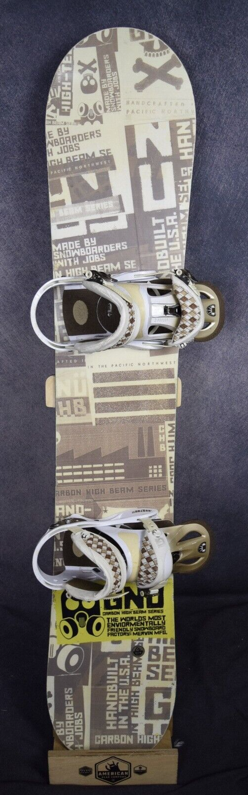GNU CARBON HIGH BEAM SERIES SNOWBOARD SIZE 160 CM WITH BURTON LARGE