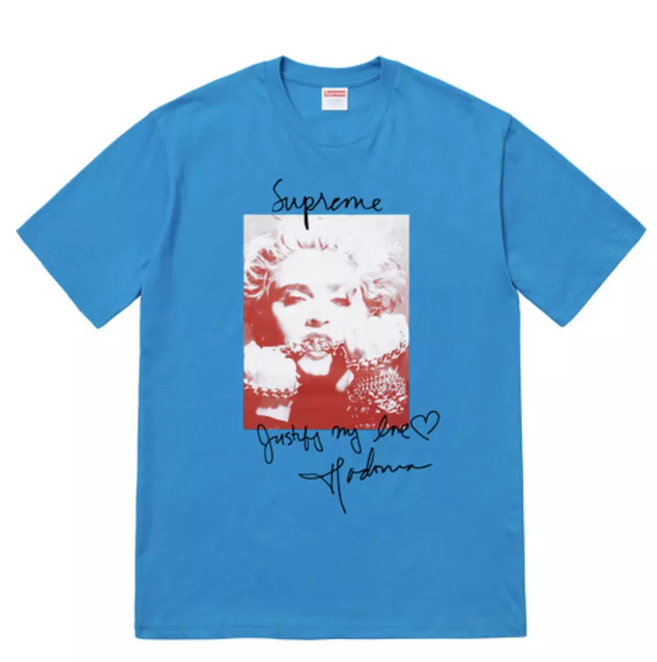 Supreme Madonna T-Shirt size Large New Bright BLUE BOX LOGO MARK