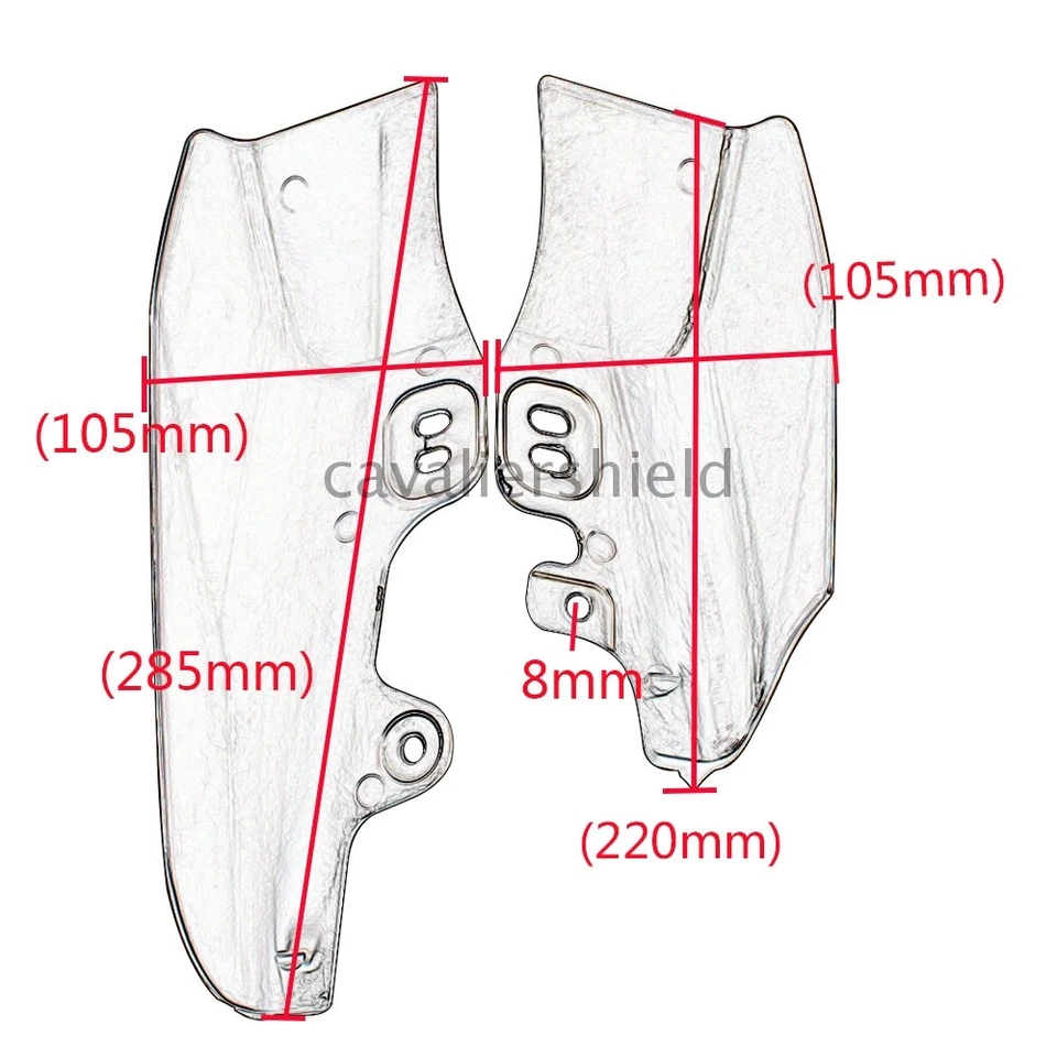 Deflector de aire de cuadro medio negro para Harley Touring Electra Glide Road King 01-2008 Foto 2 de 4