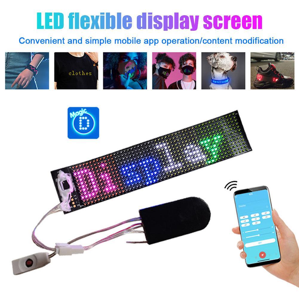 LED Matrix Panel USB Flexible Colorful DIY Programmable App Remote Control W7C6
