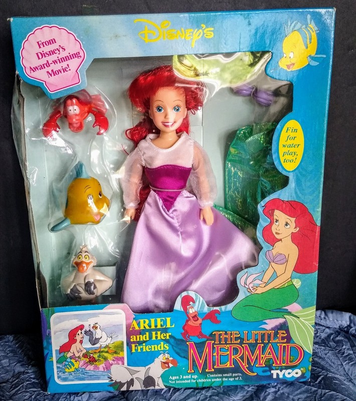 Ariel and Her Friends TYCO The Little Mermaid Barbie doll Disney Flounder MIB