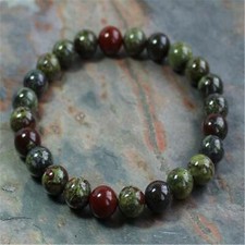 8mm Natural Dragon Blood Jasper Handmade Mala Bracelet Spirituality Wrist
