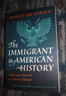 THE IMMIGRANT IN AMERICA HISTORY BY MARCUS L HANSEN VINTAGE 1964