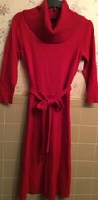 Talbots Women's Red Midi Sweater Dress Size M Cotton. Polyester. Acrylic. NEW