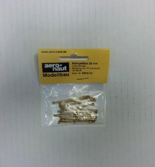 Aeronaut 560225 Relingstütze 2 Durchzüge 25mm Messing Relingstützen - Bild 3 von 3