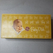Vintage 1960s GE Heat N Serve Baby Dish BUNNY USA Made Model D2 in Original Box