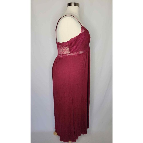 INC Lace Cup Long Nightgown Rhododendron Red Plum NWT Plus Size 2X - Picture 6 of 10