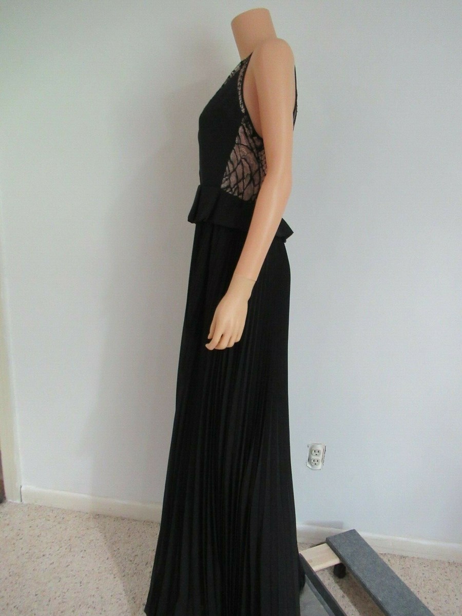Rebecca Taylor Womens Lace Peplum Gown Dress Black 6 NWT $1095 | eBay