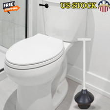 Toilet Plunger Non-Marking Rubber Flexible Design T-Handle Comfortable Grip New