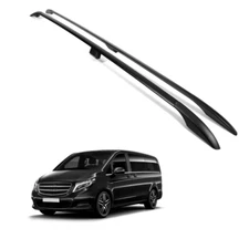 ERKUL Roof Rails Fits Mercedes Metris W447 LWB Long 2014-2023 Aluminum Black