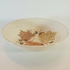 Vintage Metlox Poppytrail Woodland Gold Large Serving Bowl Leaf Design
