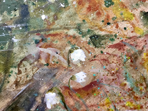 Snowdrops Abstract watercolour painting,original watercolour wall art,mix media - Picture 8 of 10