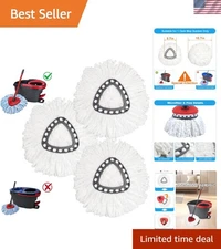 Microfiber Spin Mop Replacement Heads for 1 Tank System 3PCS Easy Cleaning