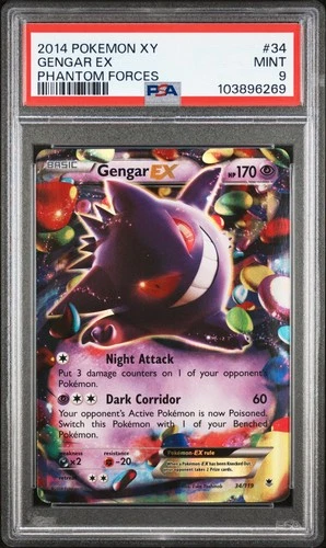 Pokemon Gengar EX Phantom Forces 34 – PSA 9 Mint (2014)