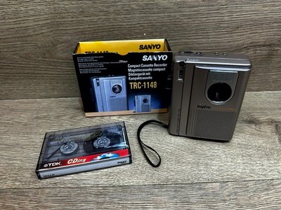 Vintage Sanyo Talk-Book TRC-1148 Compact Cassette Recorder Handheld Voice Activated
