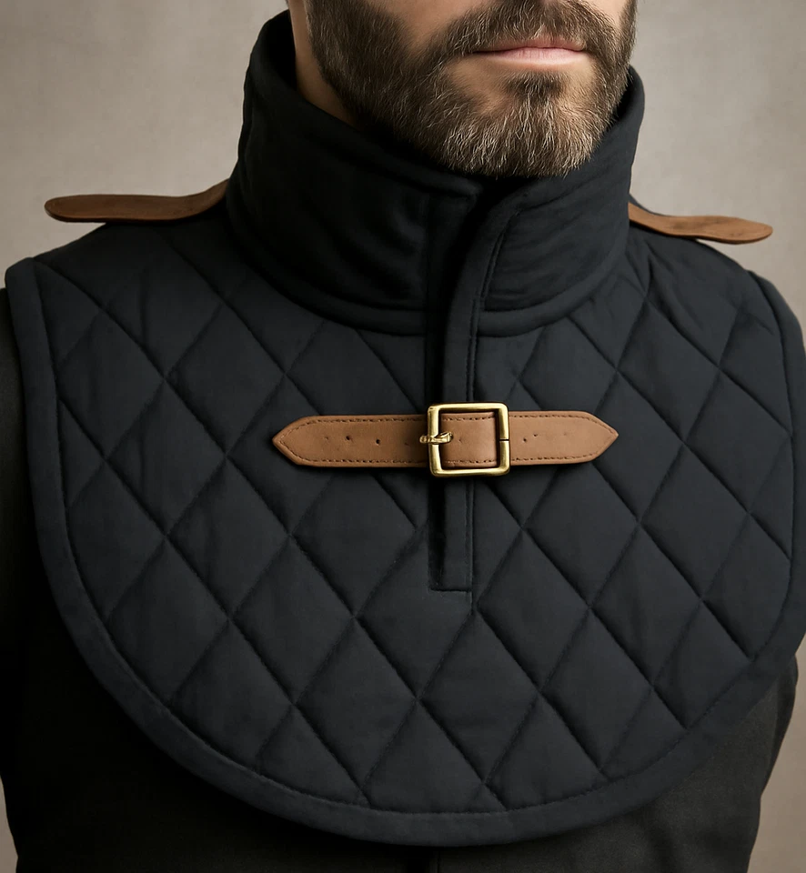 Collar Gorget Medieval Acolchado para Protección Cuello Algodón Natural Gorget para Cuello Foto 2 de 4