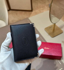 Cartier Must de Cartier 4CC Black Leather Card Holder Wallet Luxury New In Box