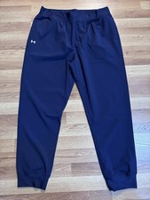 Under Armour Rival Women  s Woven Pants Navy Blue Zip Pockets Size XL