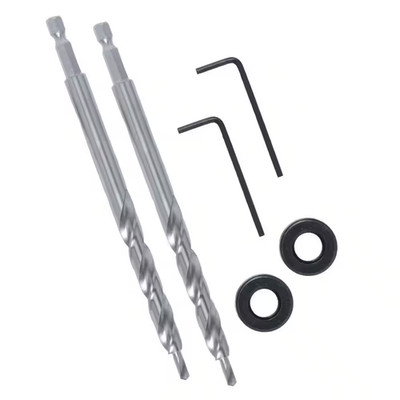 3/8 In. High Speed Steel Twist Step Pocket Hole Drill Bit with Depth Stop Collar