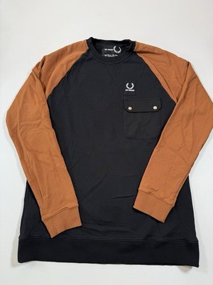 Raf Simons Fred Perry Sweatshirt Mens Medium Size 38 Black Colorblock Portugal