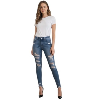 American Eagle Highly Distressed Jegging Jeans Sz 0 High Rise Next Level Stretch