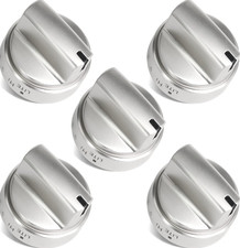 5 Pack Stainless Steel Look Control Knob Kits For GE Gas Range Stove WB03X24818