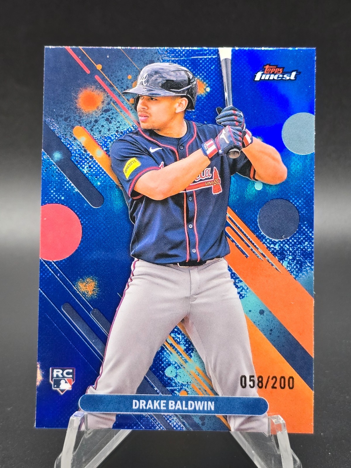 DRAKE BALDWIN 2025 Topps Finest Common Blue Refractor RC #'d 58/200!!! Braves!!!