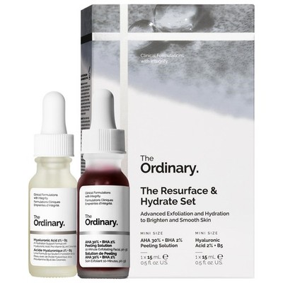 NIB The Ordinary  The Resurface & Hydrate Set with Hyaluronic Acid Serum + AHA
