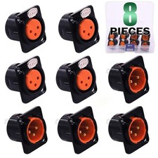 8-Pack XLR Male and Female Jack 3 Pin - Chassis Panel Mount Jacks D Series Si...