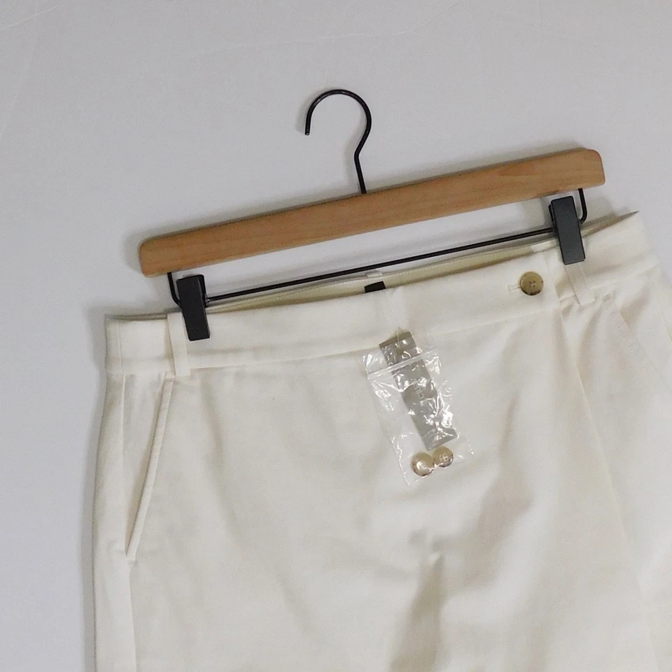 ¡¡NUEVO CON ETIQUETAS!! J. Falda corta CREW envolvente frontal bielástica mezcla de algodón marfil talla 8 Foto 3 de 4