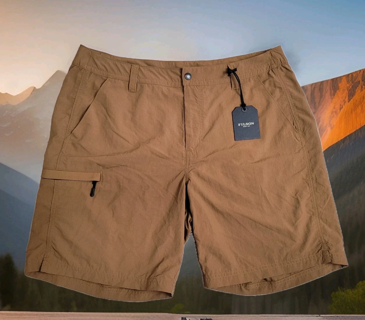 NWT Filson Glines Canyon Shorts Mens L Bronze Brown Quick Dry Gorpcore Hiking