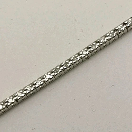 Pulsera oro 18k 750 mls. Oro Blanco. Riviera. 97 Diamantes. 0,50 Q.  - Imagen 2 de 4