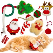 8 PCS Christmas Catnip Toys, Christmas Cat Toys for Indoor Cats, Cat, Kitty T...