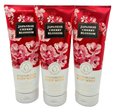 NEW Bath & Body Works Lot of 3 Tubes Japanese Cherry Blossom Moisturizing Wash