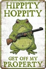 Retro Frog Tin Metal Signs Home Décor 8x12 Hippity Hoppity Get Off My Property V
