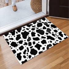 Cow Print Pattern Floor Mat Rug Non-Slip Quick Dry Doormat Home Decor