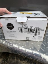 Project Source Bathroom Faucet Chrome Centerset 4 in Lever Handles Easy Install