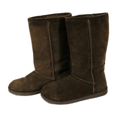 XHILARATION Womens Suede Boot Cholocate Brown Faux Fur Lined Size 8 Preppy 