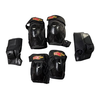 VFX Gear Black Protective Pad Set Knee Elbow Wrist Guards Small 9-220 6pc Set