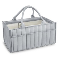 Starry Sky Grey Diaper Caddy Organizer with Handles  Removable Dividers,Diap...