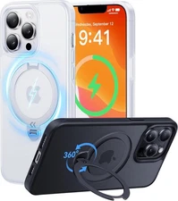 Patented 360 Spin Magnetic Stand for iPhone 13 Pro Case [Military Drop Protec...