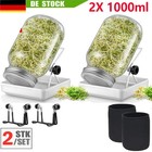 2X 1000ml Sprossenglas Set Keimglas Keimgerät Keimgläser Mit Abtropfschale Satz*