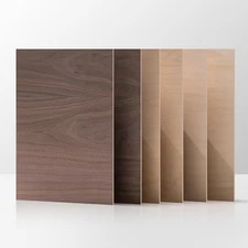 6 Pack Plywood Sheets, 12 X 16.5 X 1/8 Inch, Two Each of Basswood, Walnut, and B