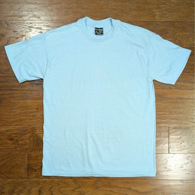 Vintage Platinum Plus Blank T-Shirt XL Lt Blue 50/50 Made in USA 90s Crew Neck