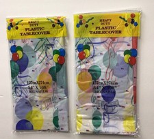 2 PIECES PLASTIC TABLE COVER, HEAVY DUTY, 54  x 108  , REUSABLE