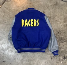 Lakeridge Pacers Sports Varsity Jacket Full Snap Leather Wool Mens Size XXL