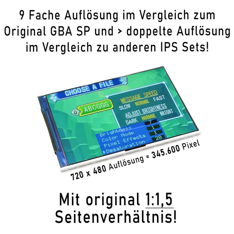 HISPEEDIDO GBA SP Laminated IPS Display Drop In Set V5 OSD Gameboy Advance SP - Bild 3 von 4