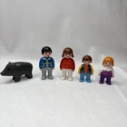 Vtg Playmobil Junior 123 Character FAMILY Mom Dad Girl Boy Lot Figures +Bonus