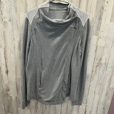 Lululemon READ Coast Wrap Open Front Cardigan Waterfall Thumbholes Grey Size 8